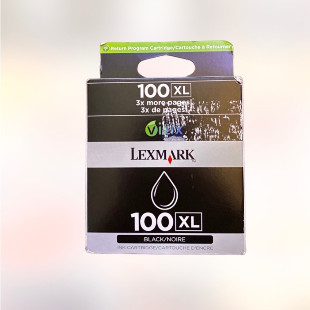 Lexmark 100xl black ink replacement new in box
